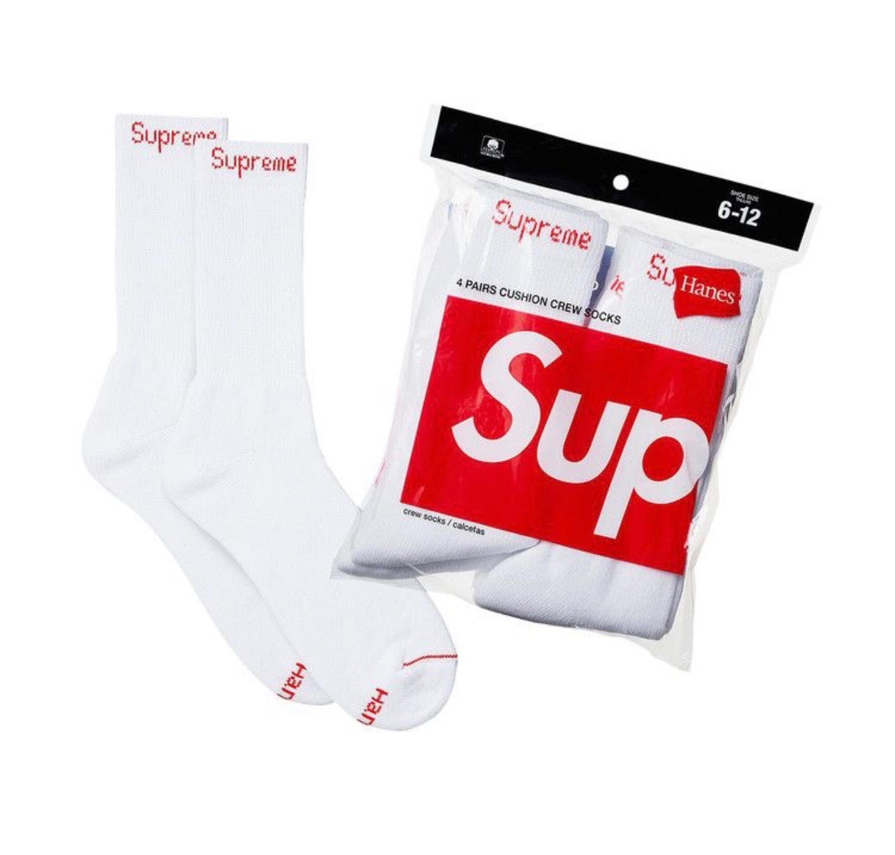 White Supreme Socks